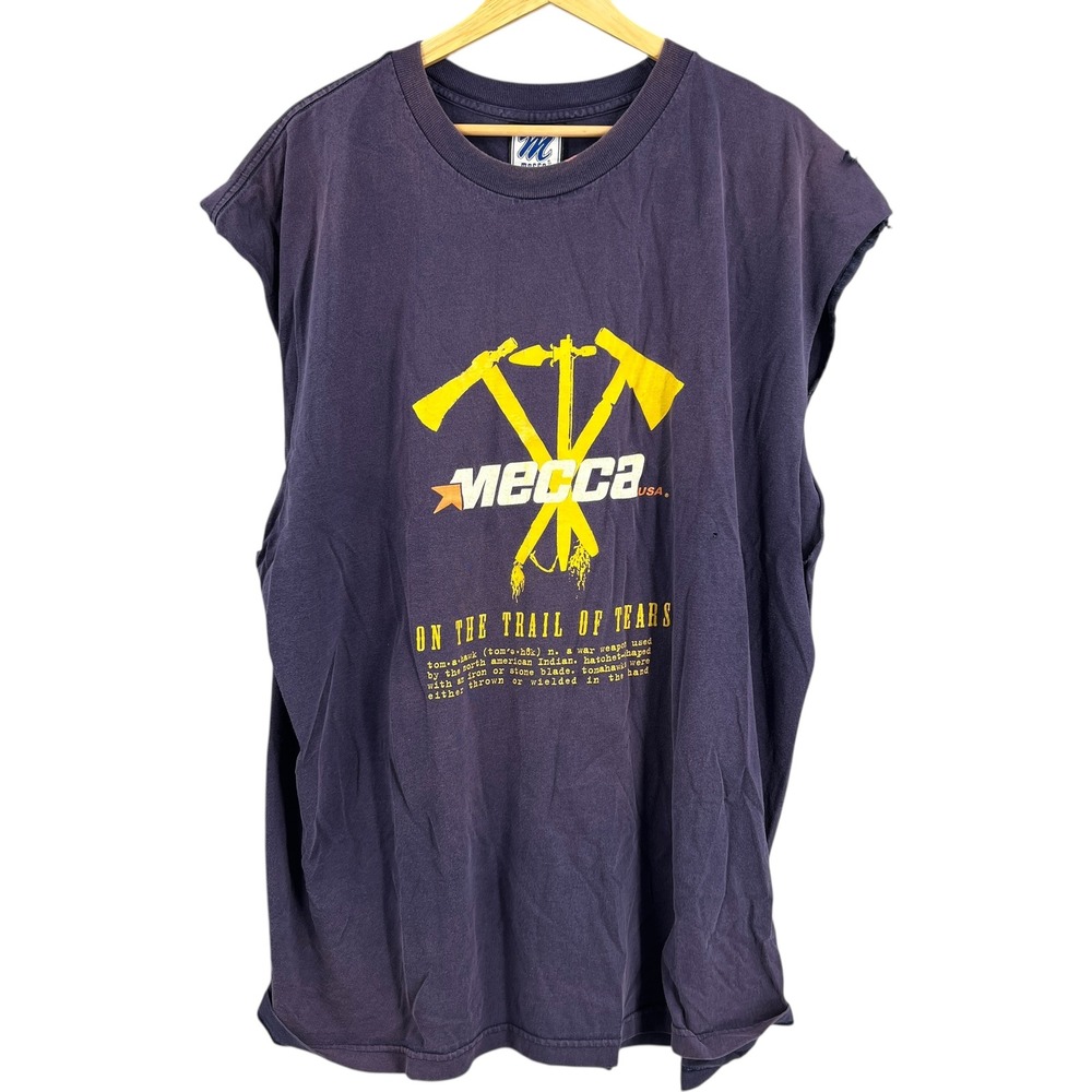 Vintage 90s Mecca USA XXL T Shirt Trail Of‎ Tears Muscle Tee Skater Rare